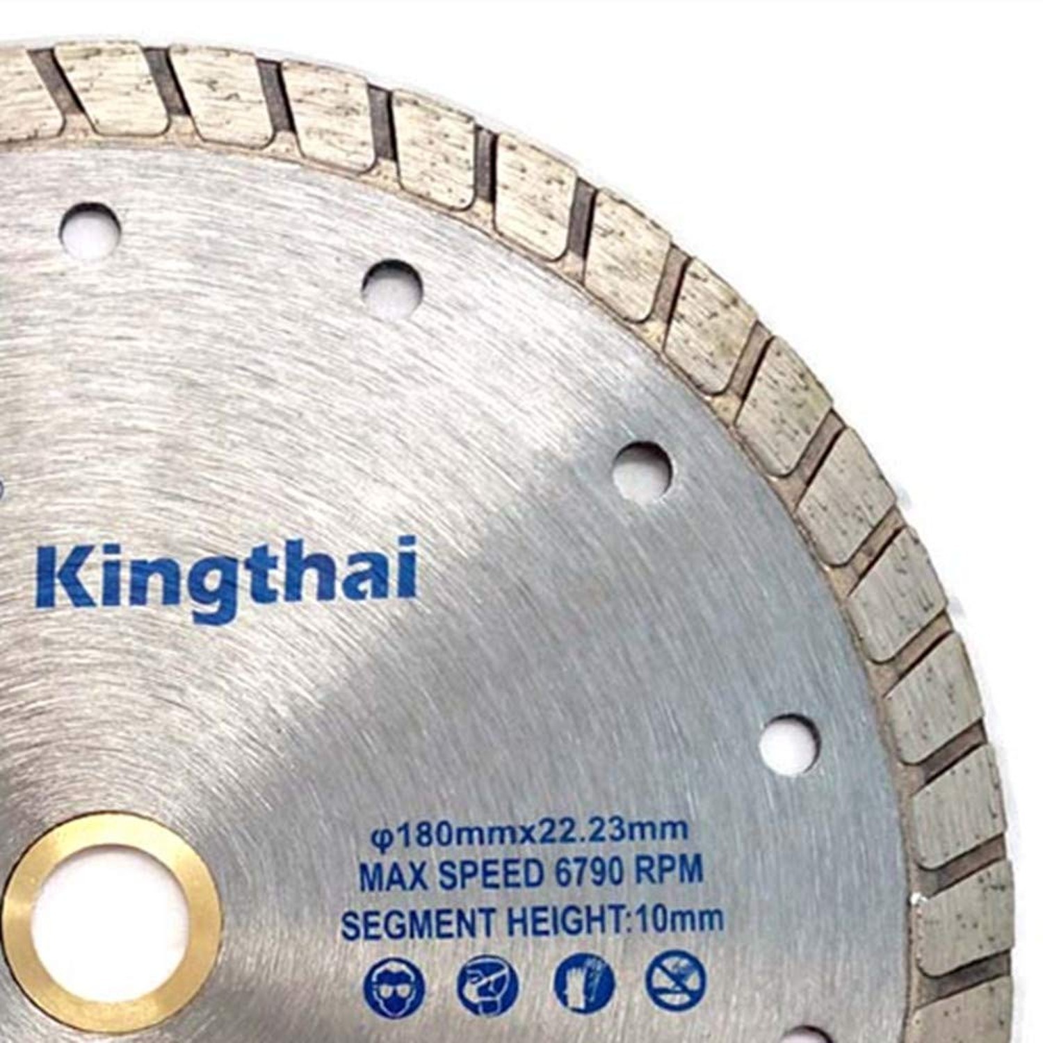 Kingthai 7 Inch Concrete Turbo Rim Diamond Blade for Masonry Stone, 7/8″-5/8″…