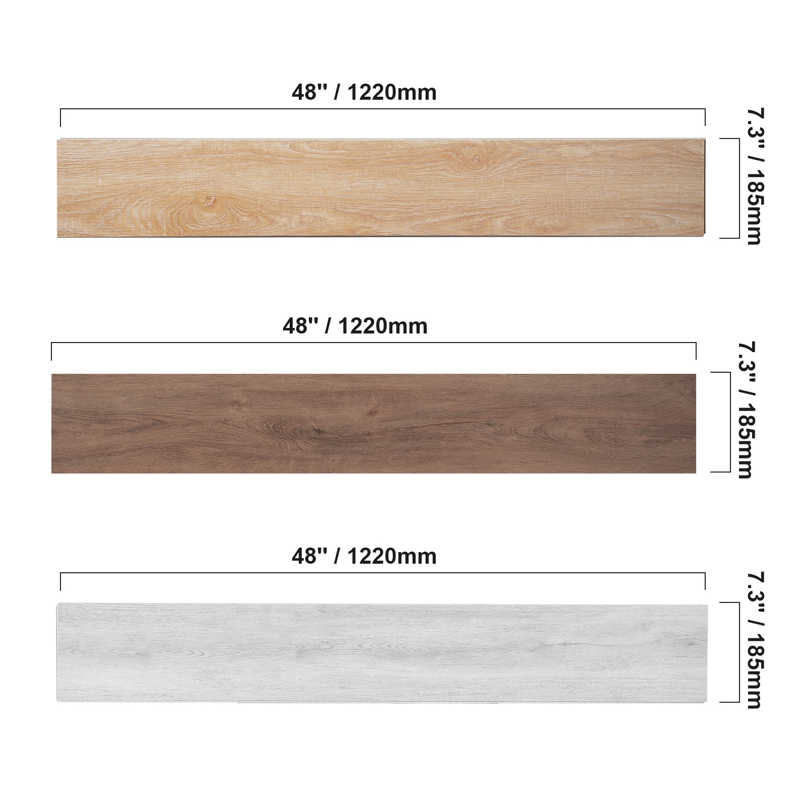 VEVOR 10PCS Interlocking PVC Vinyl Floor Plank Wood Tiles Peel Stick 24.5 sq.ft
