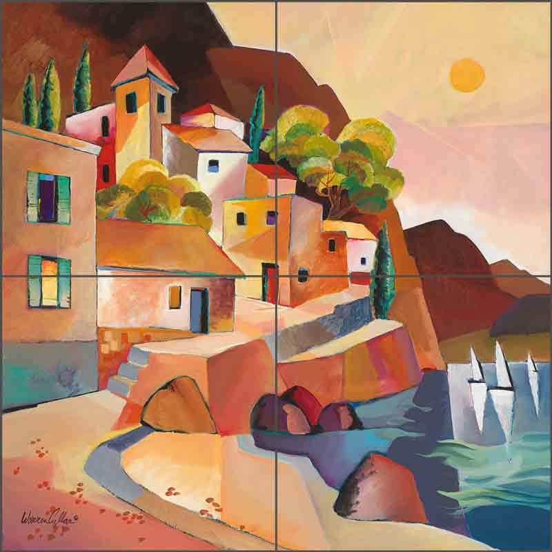 Mediterranean Tile Backsplash Warren Cullar Cyprus Art Ceramic Mural WC33