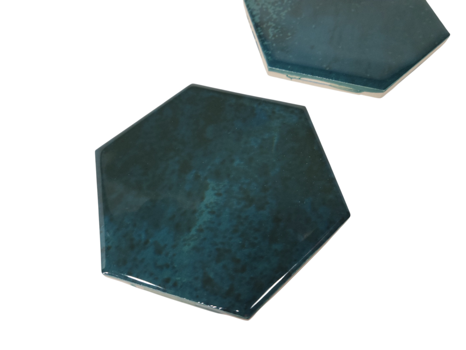 Green Ceramic Tile Hexagon Subway Marble Mosaic Vintage Mid Century Modern Retro