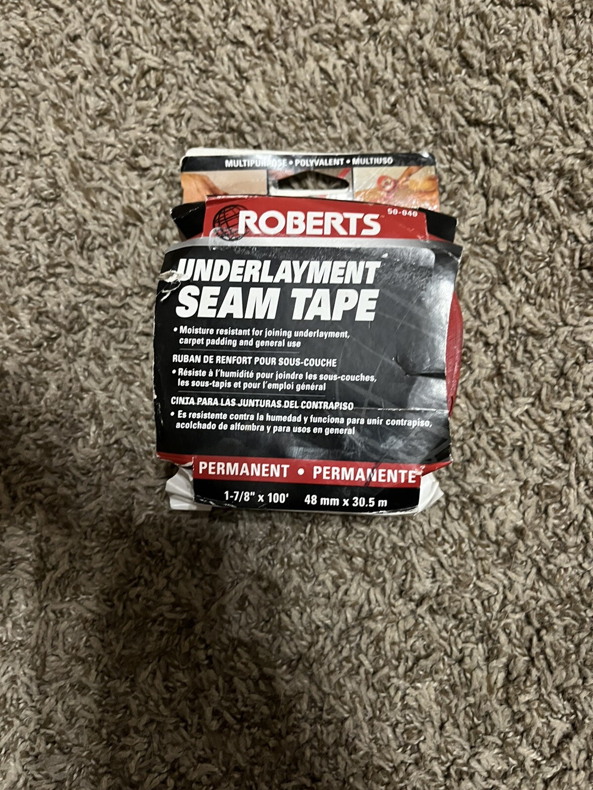 Roberts Underlayment Seam Tape Flooring Tool, Red 1-7/8” Wide, 50-040