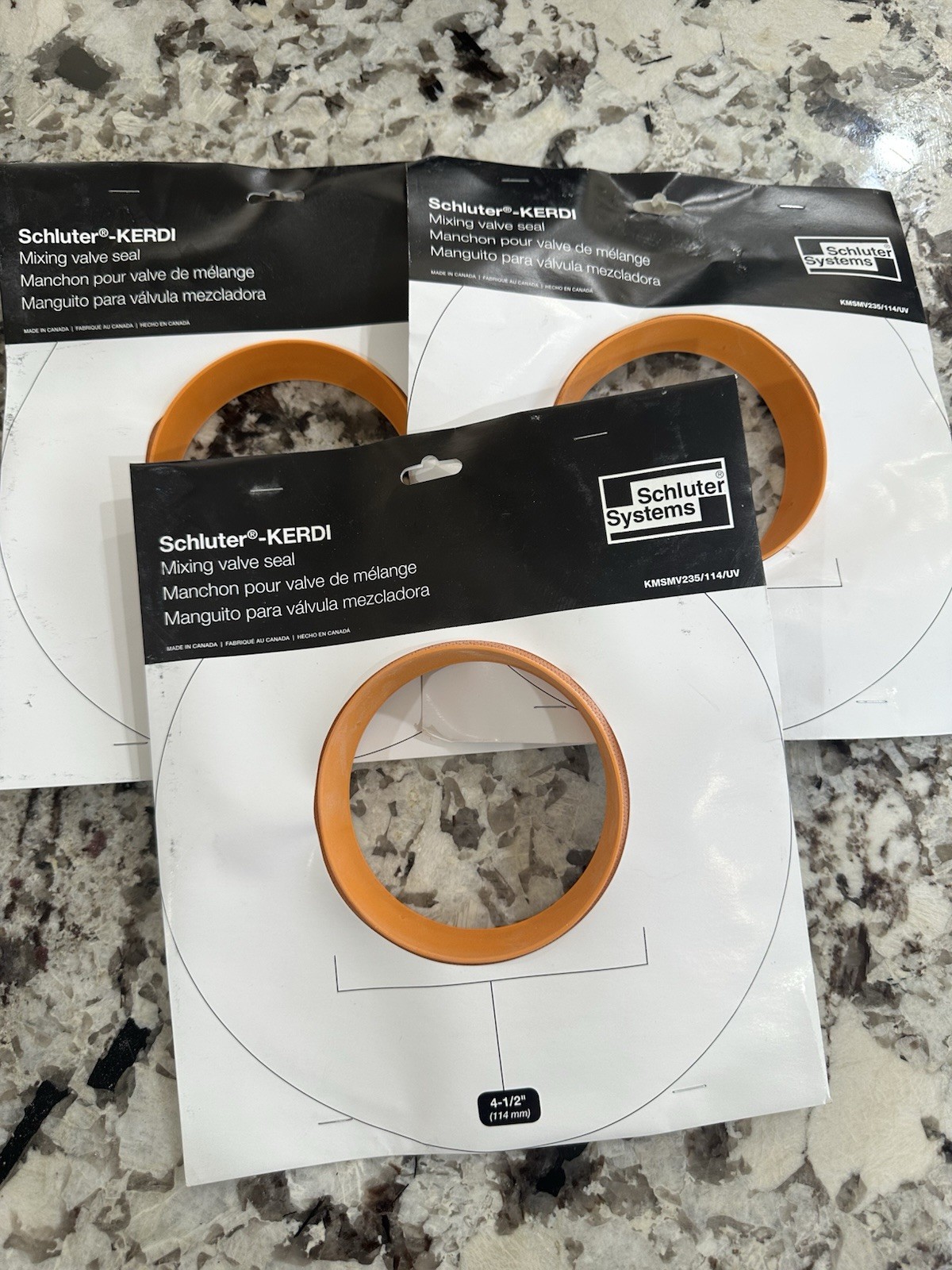 Lot Of 3 – Schluter Kerdi Mixing Valve Seals – KMSMV235/114/UV