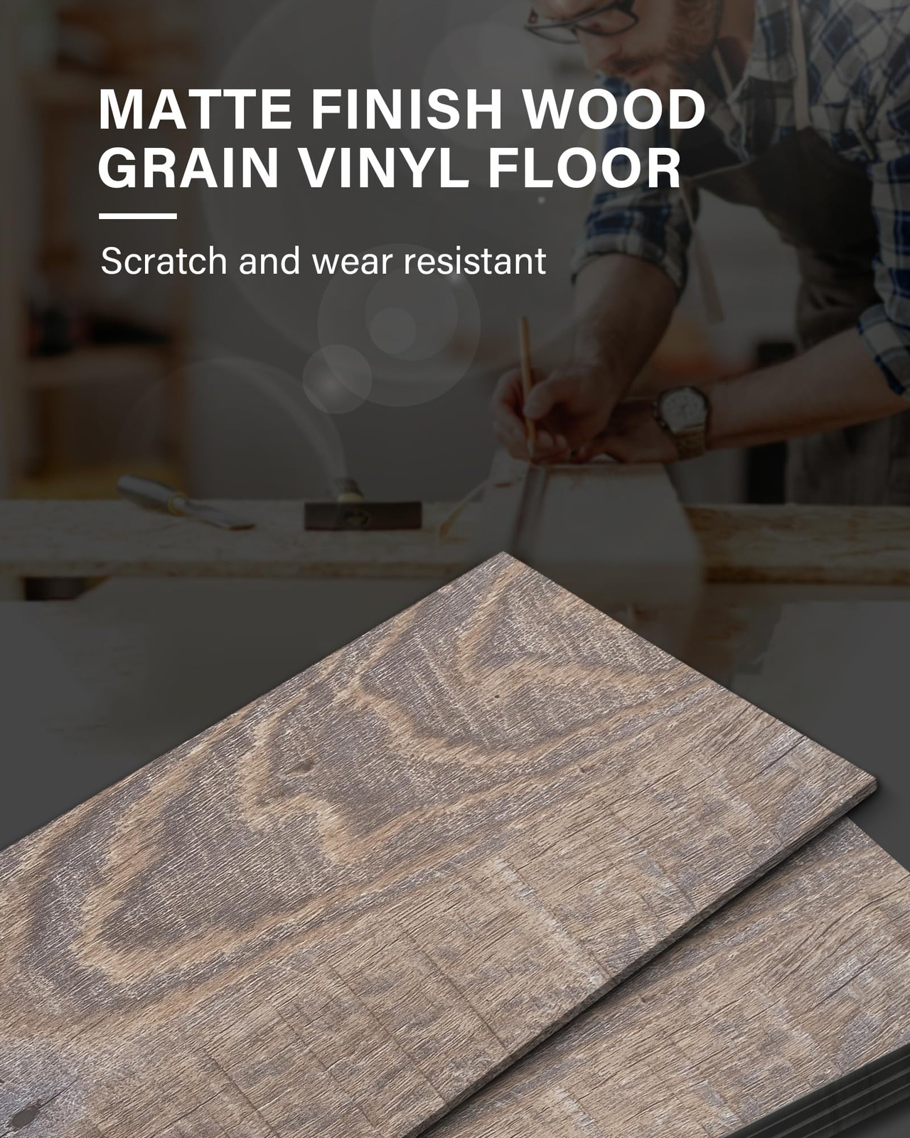 Peel and Stick Vinyl Flooring Tiles, 36 Sq. Ft. Twisted Gray Oak Design