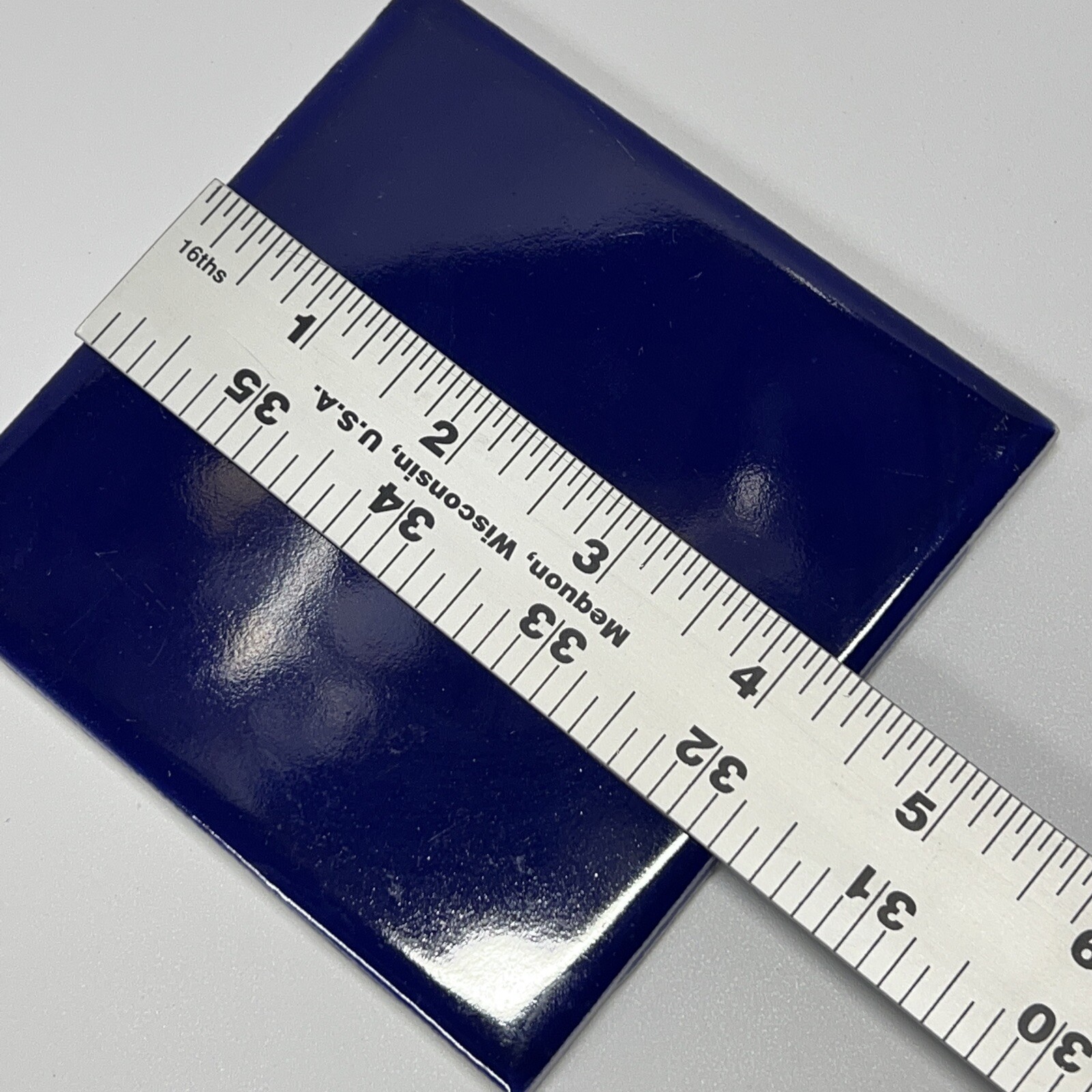 Dark Blue Ceramic Tile 4 1/4 Vintage FT Mid Century Modern 4×4 Deep Dark Blue