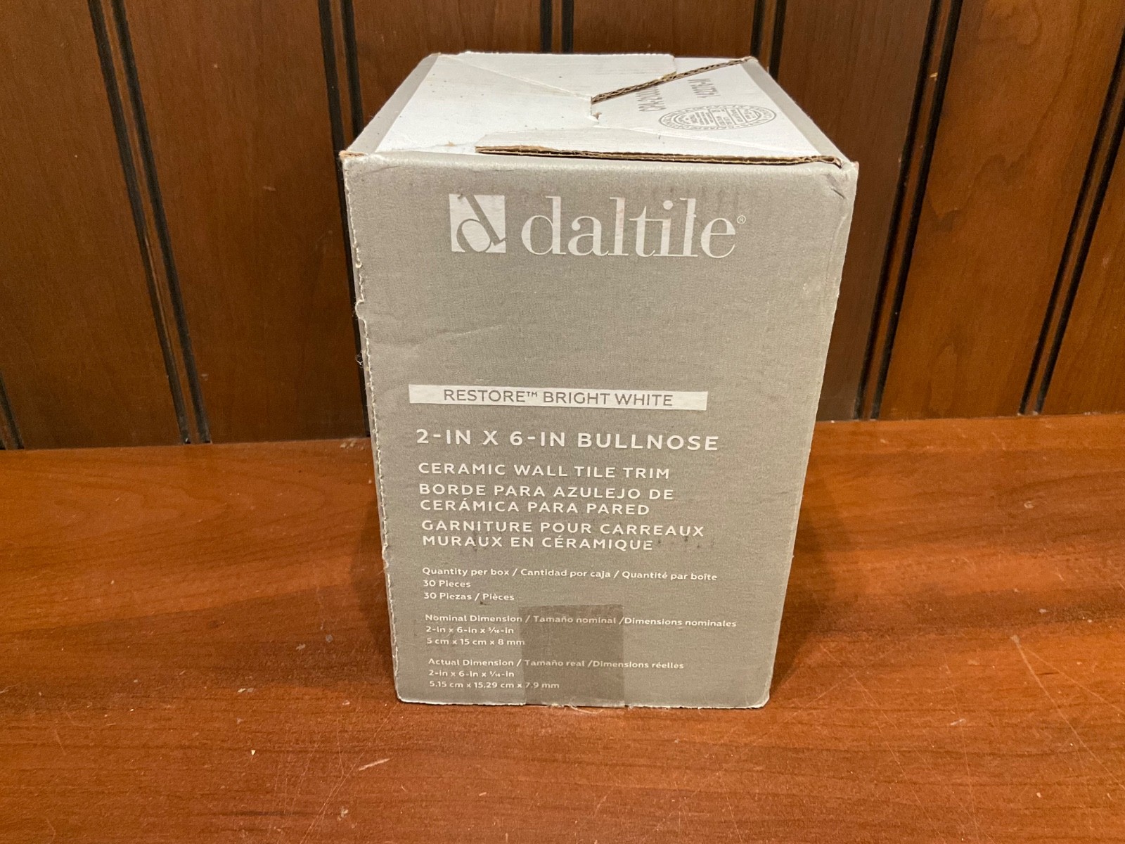 1 pc. RESTORE BRIGHT WHITE 2″ X 6″ Bullnose Ceramic Tiles by Daltile, New Stock