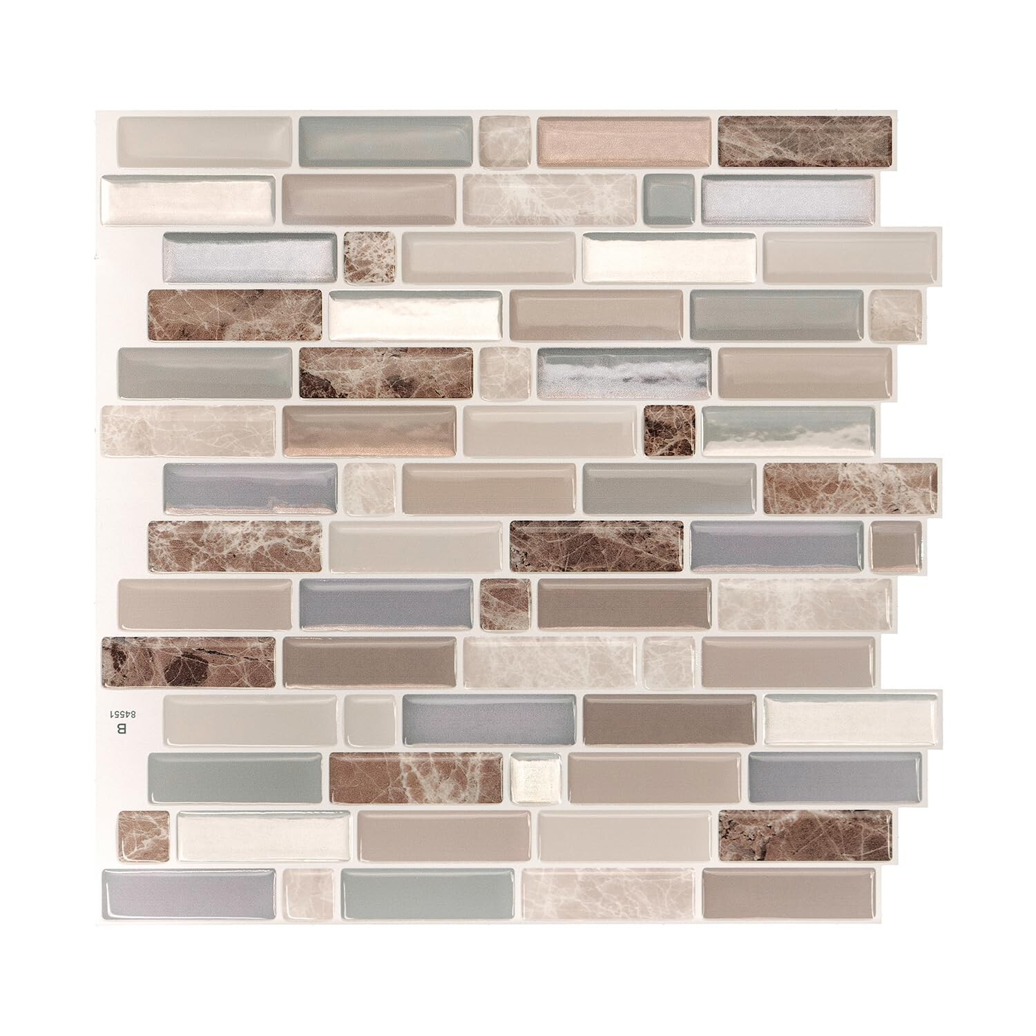 SMART TILES Peel and Stick Backsplash – 5 Sheets of 9.36″ x 9.73″ – 3D Adhesi…