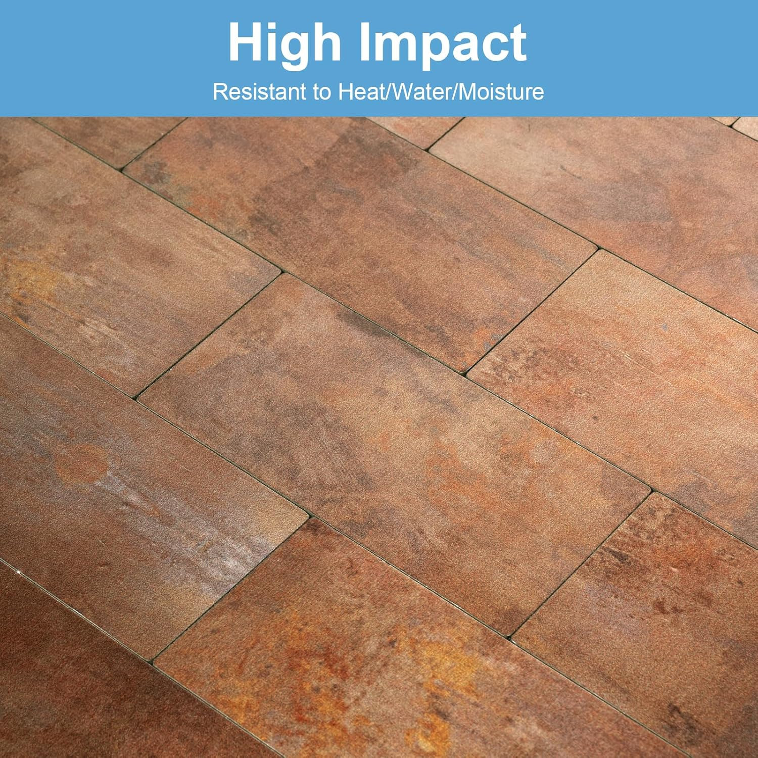 10-Pack 12″x12″ Copper Metal Peel and Stick PVC Wall Tiles for Backsplash