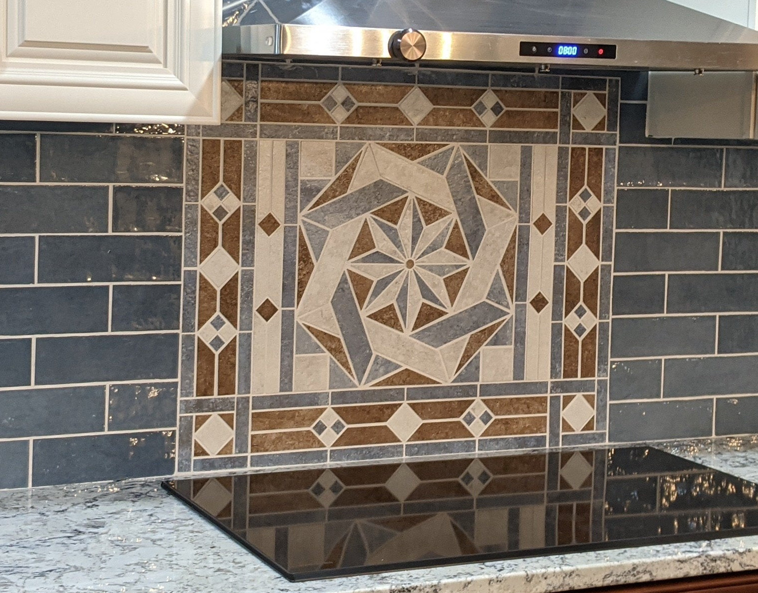 Custom made tile medallion & listello accents. Information Listing. Ebay store.