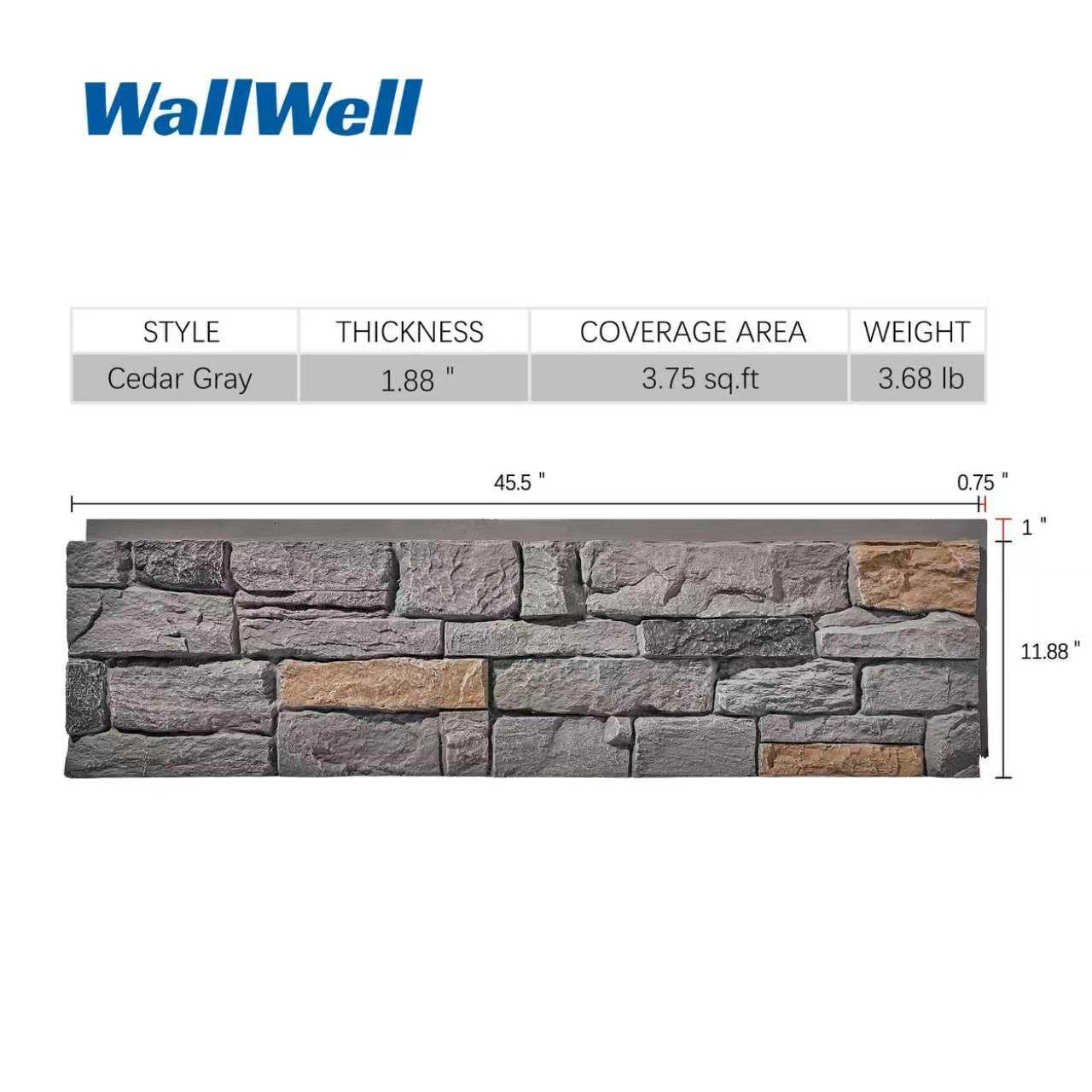 Faux Stone Wall Panel Indoor Decoration and Exterior Cladding Siding Panel 45 1/
