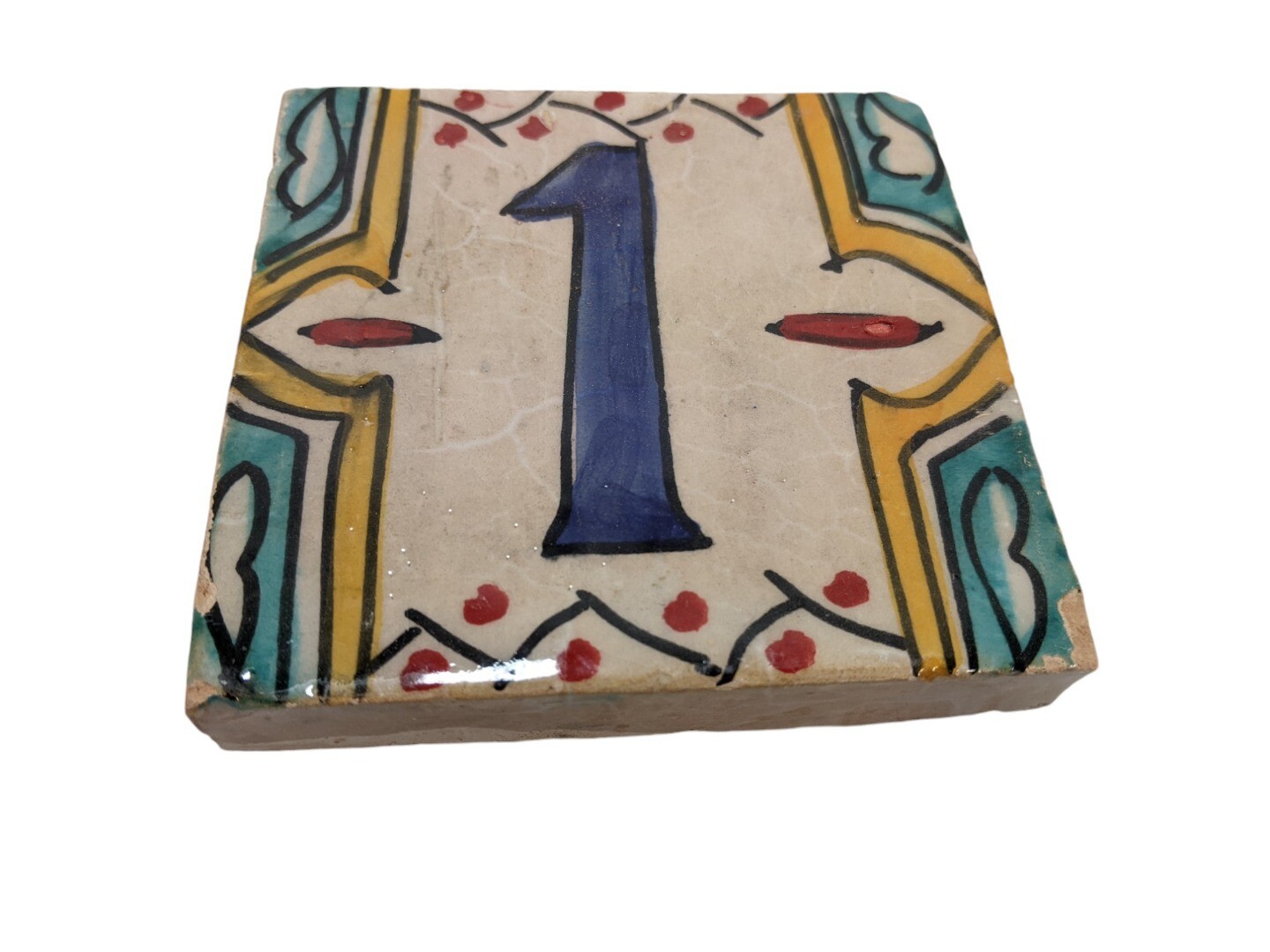 Moroccan Zellige House Number Tiles Number 1 One 10cm/4 Inches