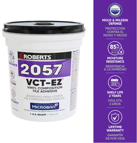 ROBERTS Vinyl Tile Adhesive 1 Gal Indoor Floor Glue High Tack 24 Hour Dry Time