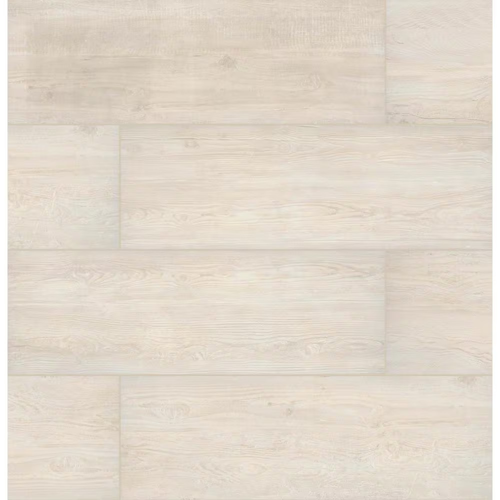 Caldera Blanca 2 Cm. X 16 In. X 47 In. Matte Porcelain Wood Look Paver Floor Til