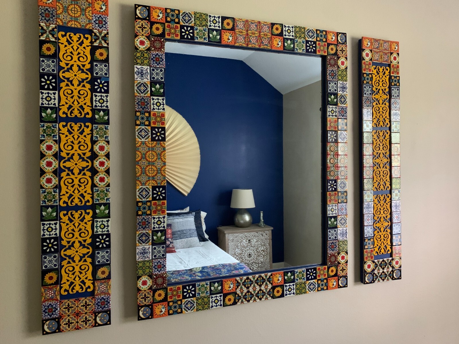 SET #001 contain 50 Mexican 2×2 Ceramic Tiles Handmade Talavera Clay Tile