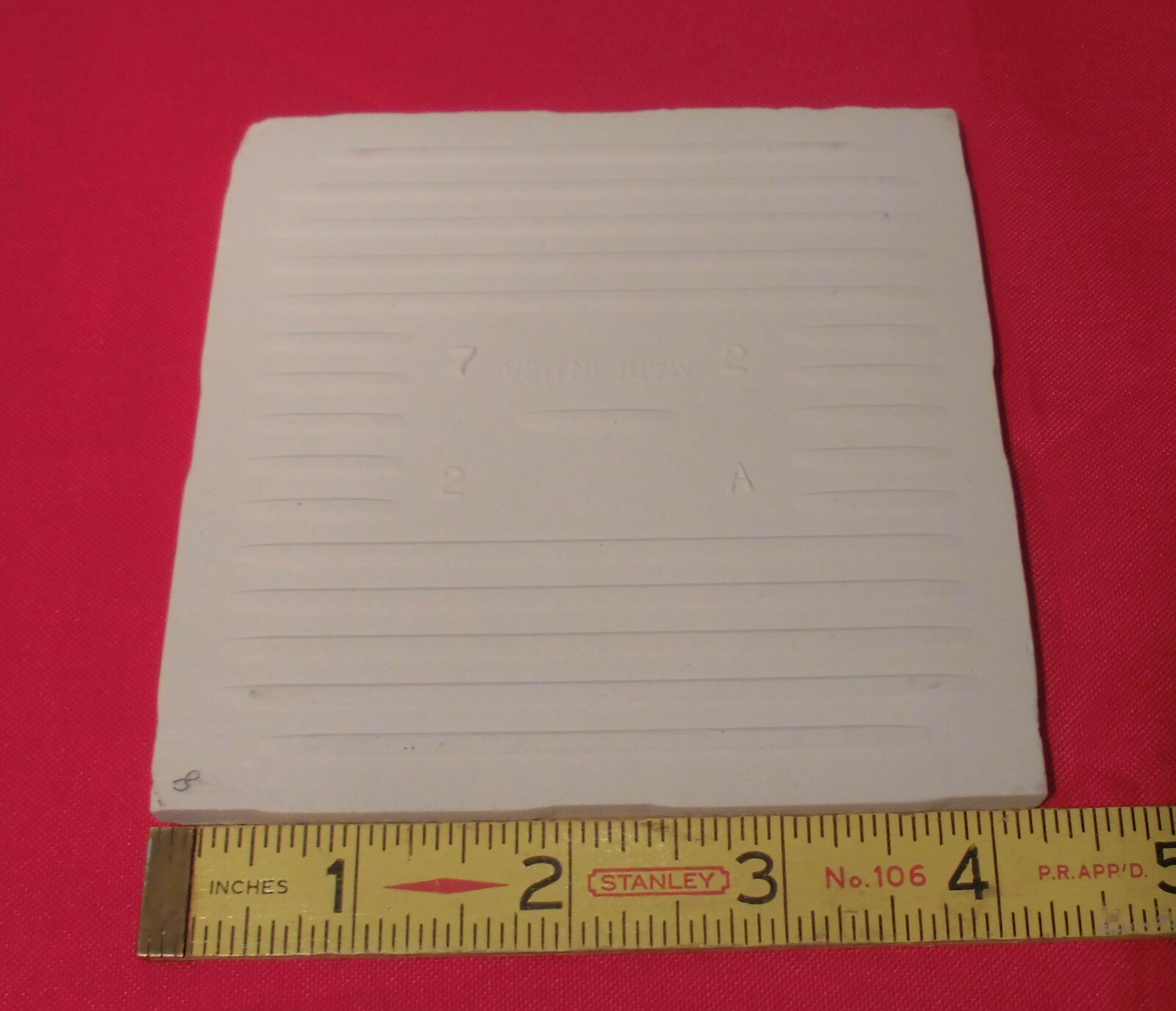 1 pc. Bumpy White Matte Ceramic Tile 4-1/4″ Large Thumb-Like Bumps; by Monarch