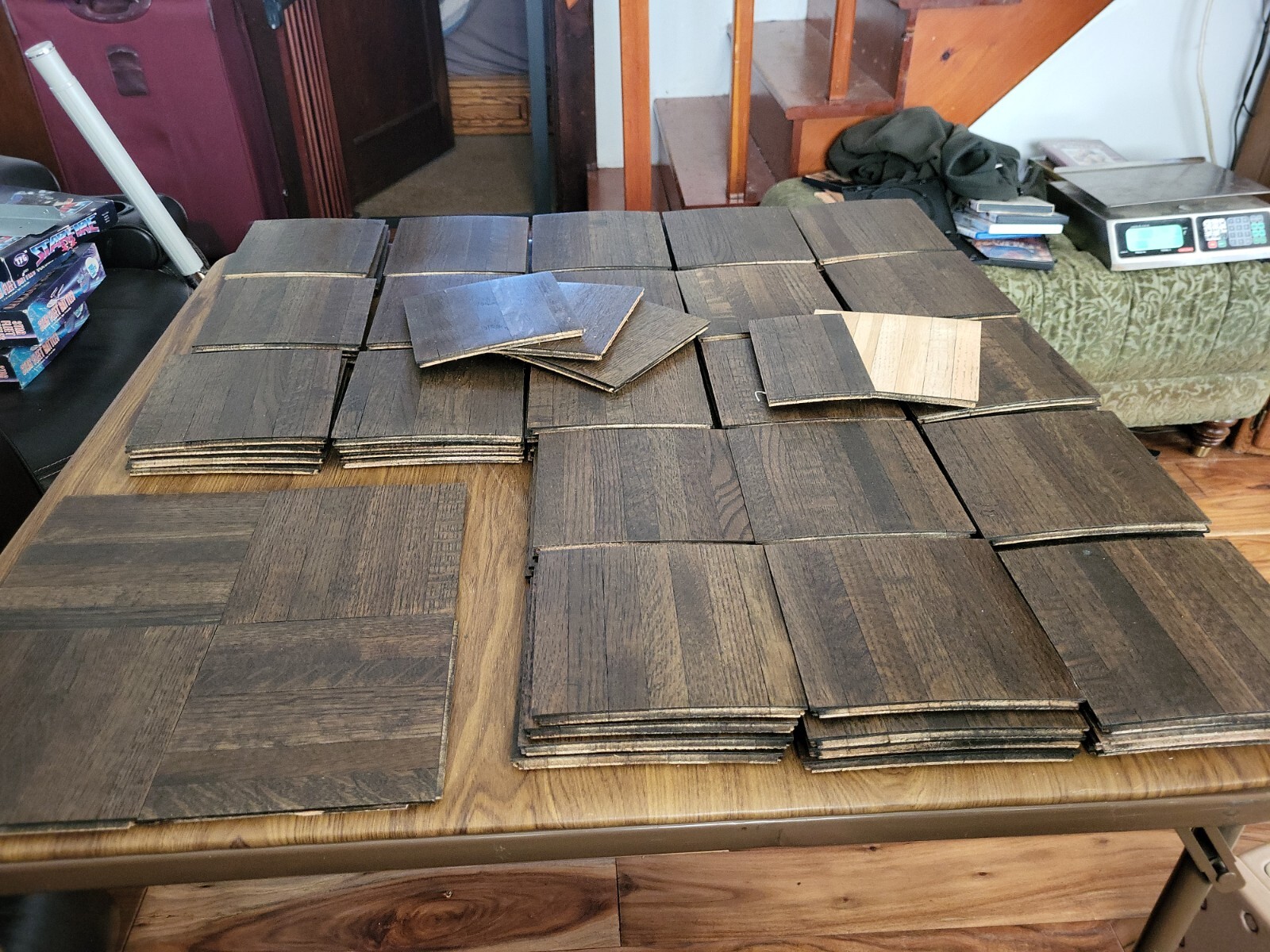 Color Tile Solid Oak Parquet Floor sable classic walnut 7 tab 6x6x5/16″ 22 sq ft