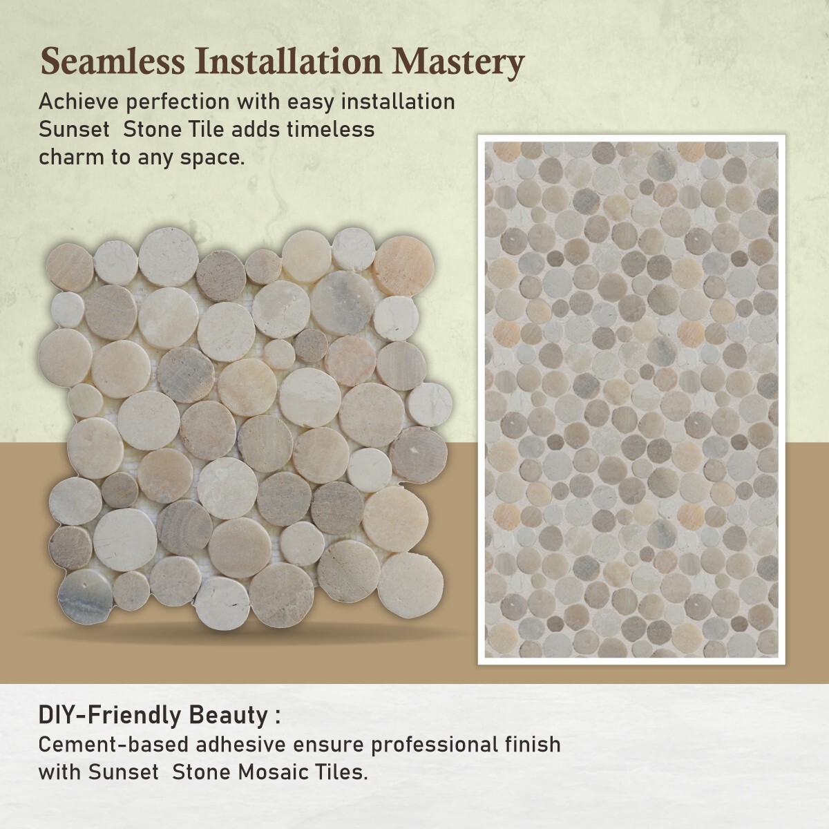 Sunset Round Mosaic Wall & Floor Tile ($12.6/SqFt)