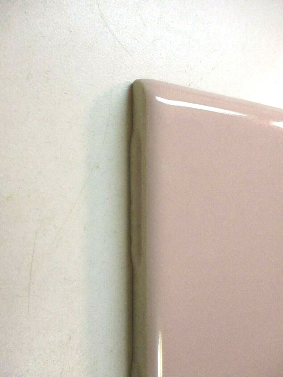 1 Bullnose Wall Tile Mannington MCT USA 4-3/8″ Sq Ceramic Pink Heather Gloss Vtg