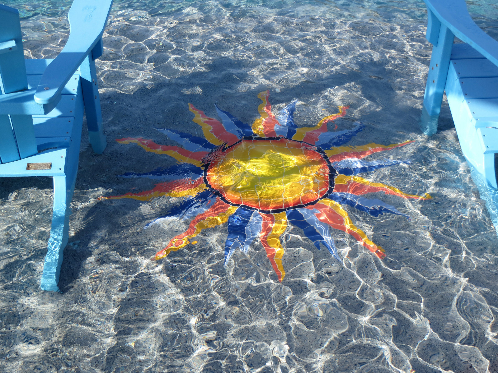 Sun Medallion Mosaic Tile for Swimming Pool Bath Shower Wall Patio Deck Walk Art