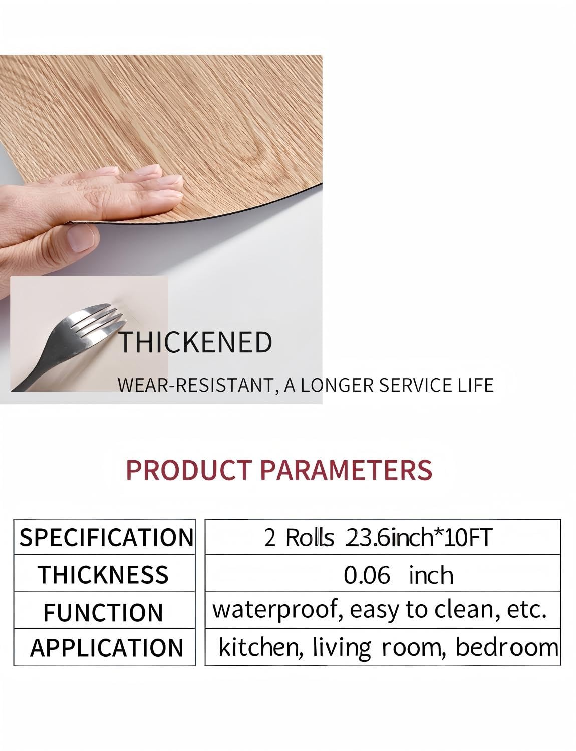 2 Rolls 23.6”x10FT Vinyl Flooring Roll 38.75 sq.ft: Peel and Stick Floor Til…