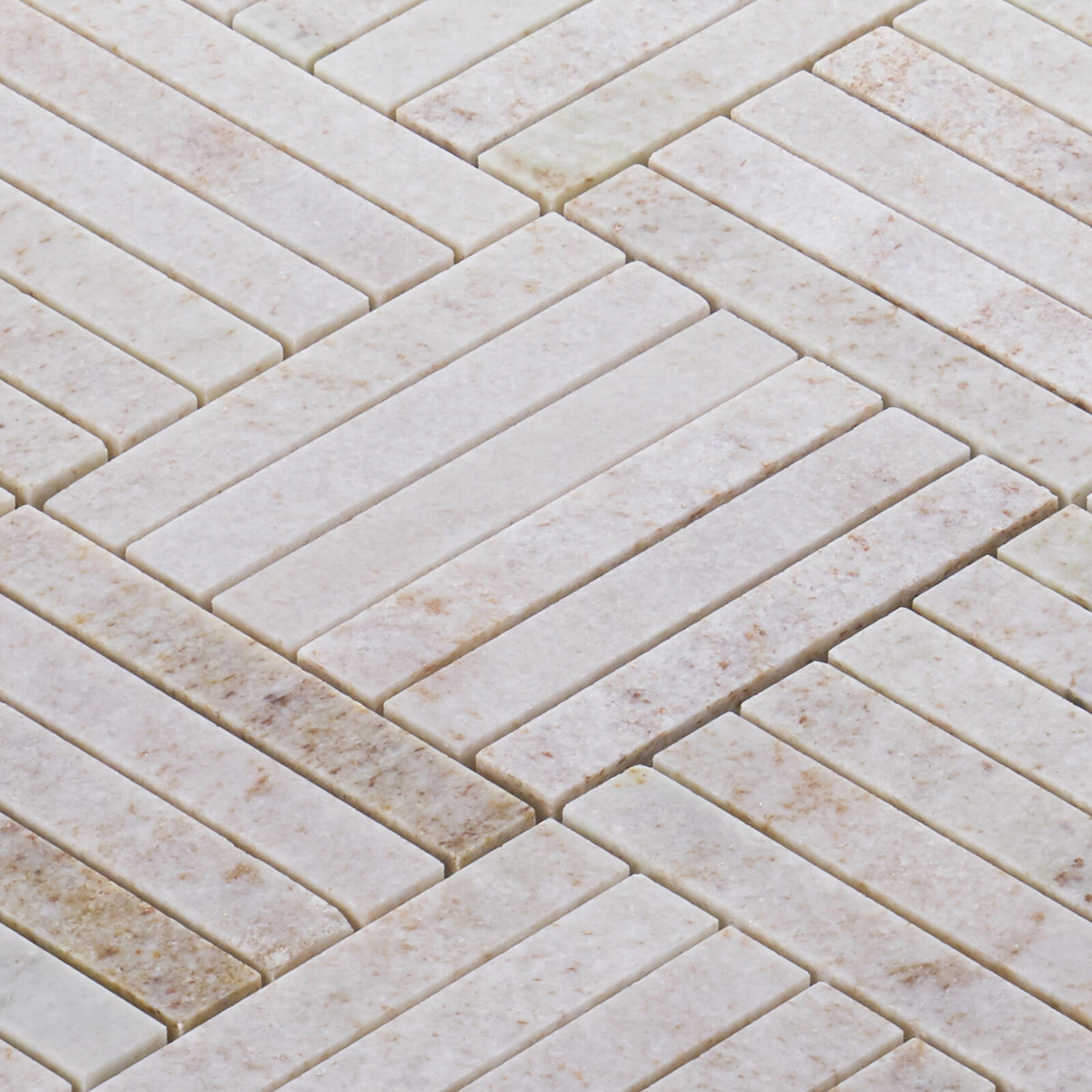 Beige Cream Quartzite Marble Stone Parquet Mosaic Tile Kitchen Wall Backsplash