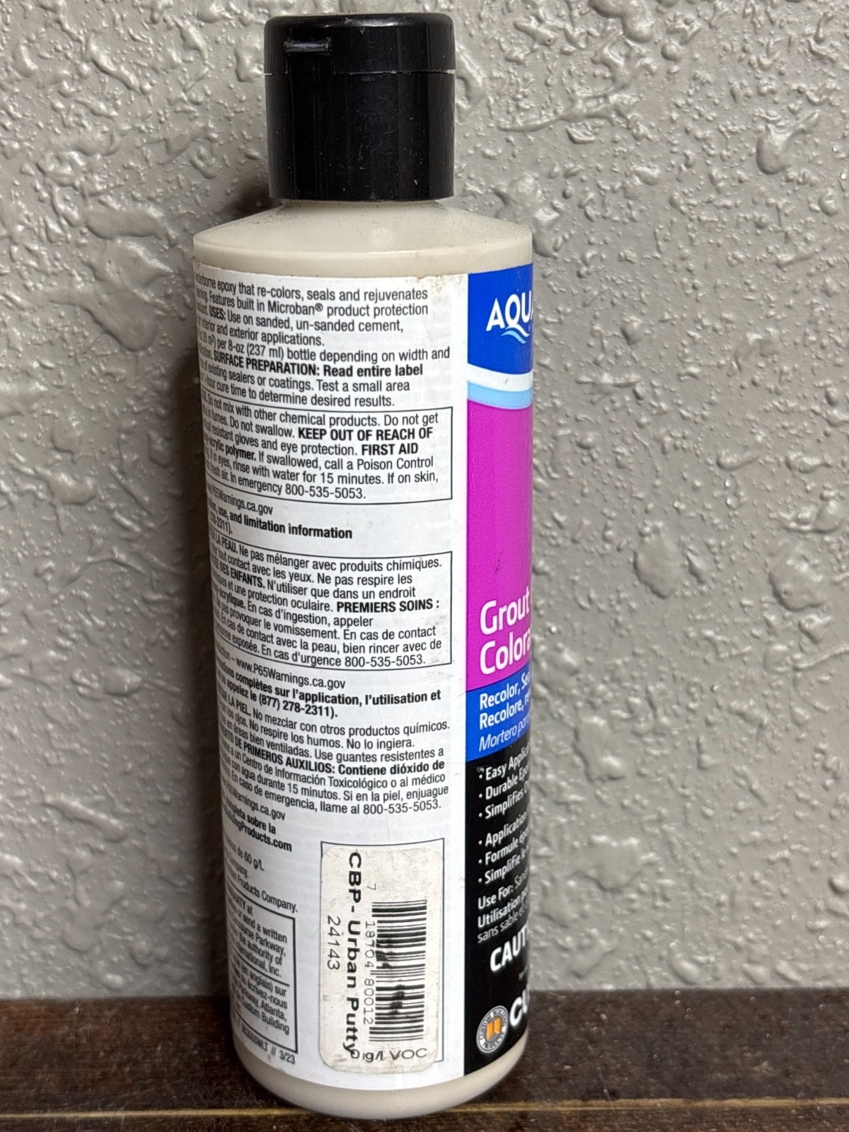 8fl Oz Aqua Mix Professional Microban Recolor Seal Grout – Urban Putty Color
