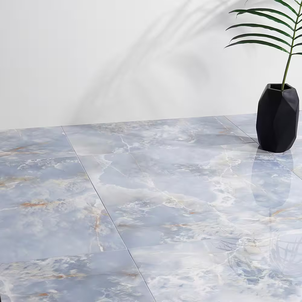Selene Blue Onyx 24 In. X 24 In. Polished Porcelain Floor and Wall Tile (15.49 S