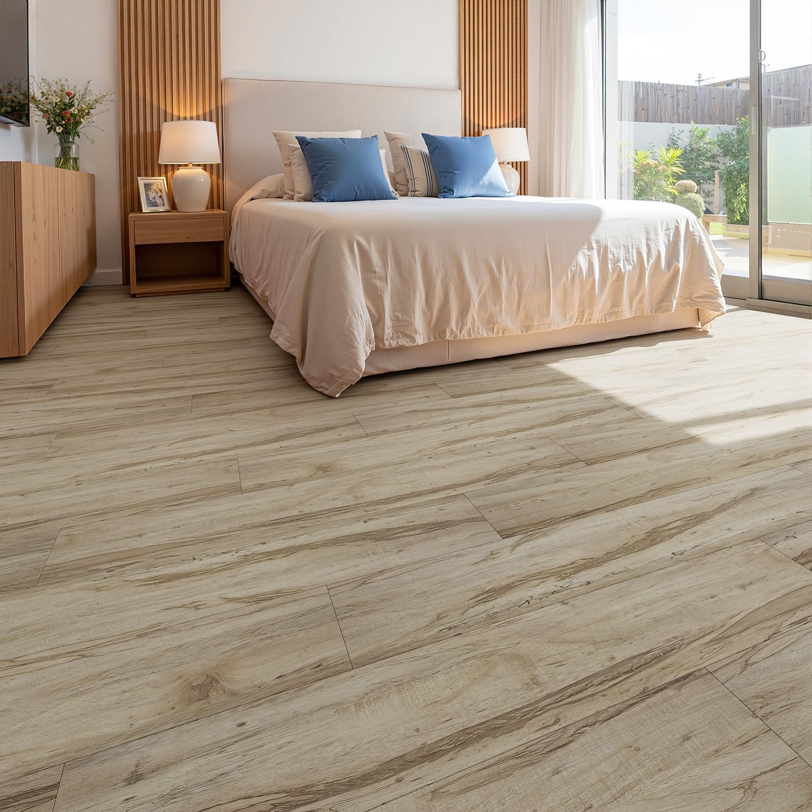 Peel and Stick Vinyl Flooring, 36-Pack 54 Sq.Ft Wood Grain Waterproof Rigid C…