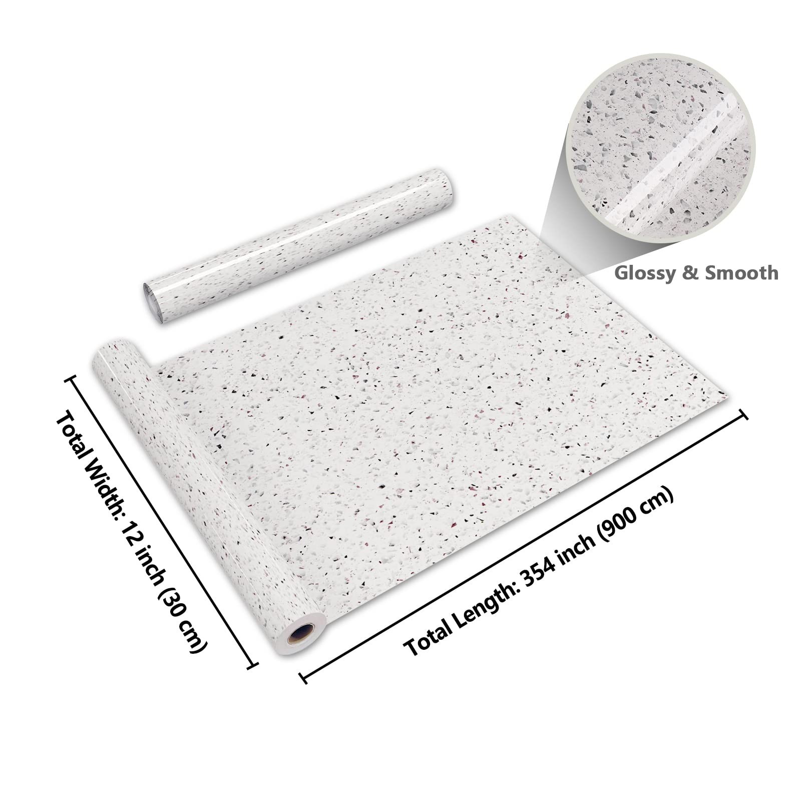 CRE8TIVE Granite Contact Paper for Countertops Waterproof 12″x354″ Glossy Gra…