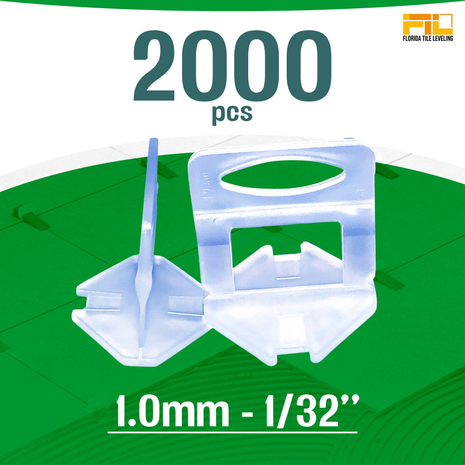 Tile Leveling System Clips Spacers 1.0mm – 1/32 – 2.000pcs