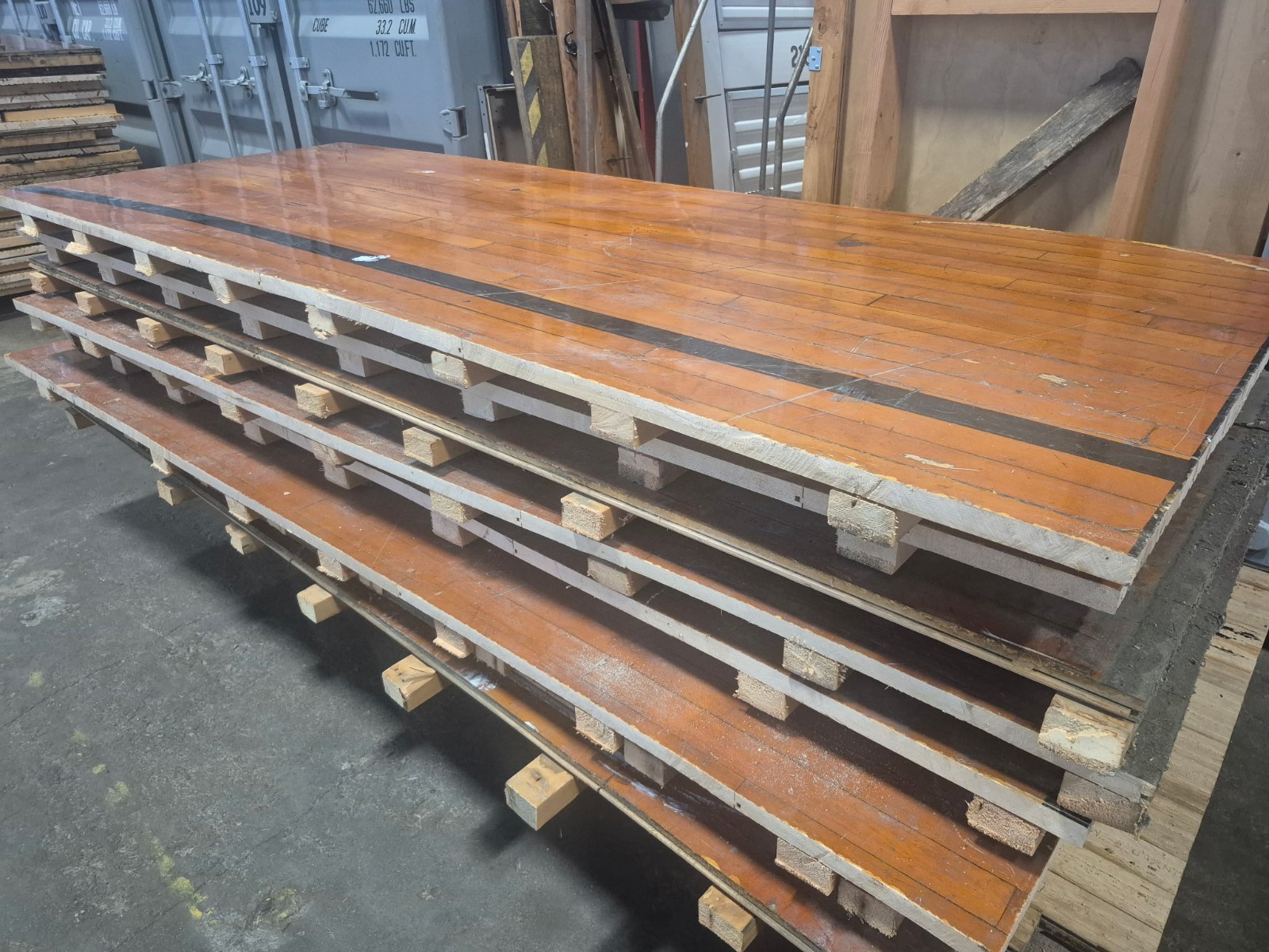 3,500sf of T&G Basketball Maple Court Flooring 2-1/4″ Wide x 1″ Thick De-Nailed