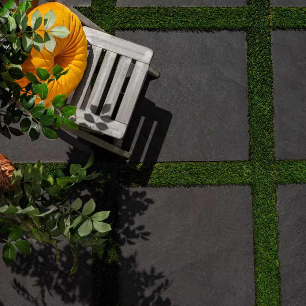 Midnight Montage 2 Cm. X 24 In. X 24 In. Matte Porcelain Stone Look Paver (8 Sq.