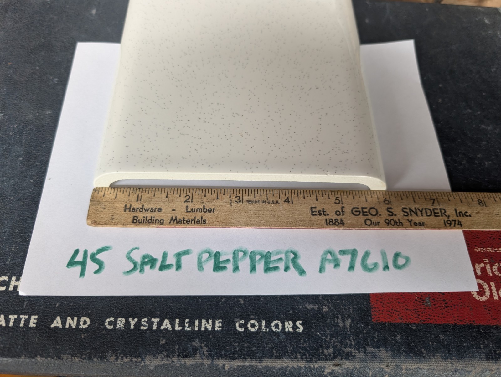 1 Piece Of Ceramic Tile AO #45 Salt & Pepper Double Mud Bullnose A7610 Curb Jamb