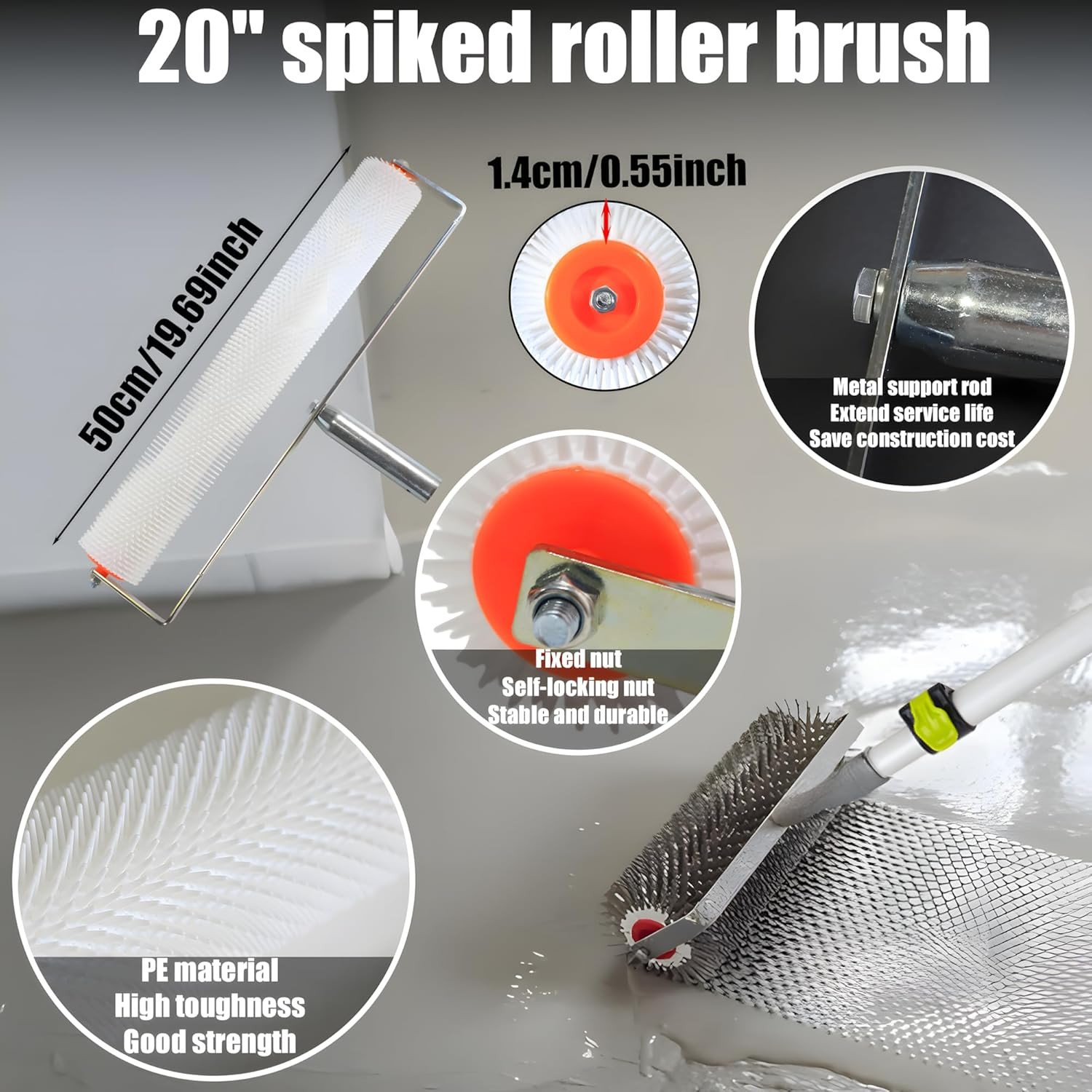 Self Leveling Cement Tool Kit,Epoxy Flooring Tool Kit,Self-Leveling Rake,Spike S