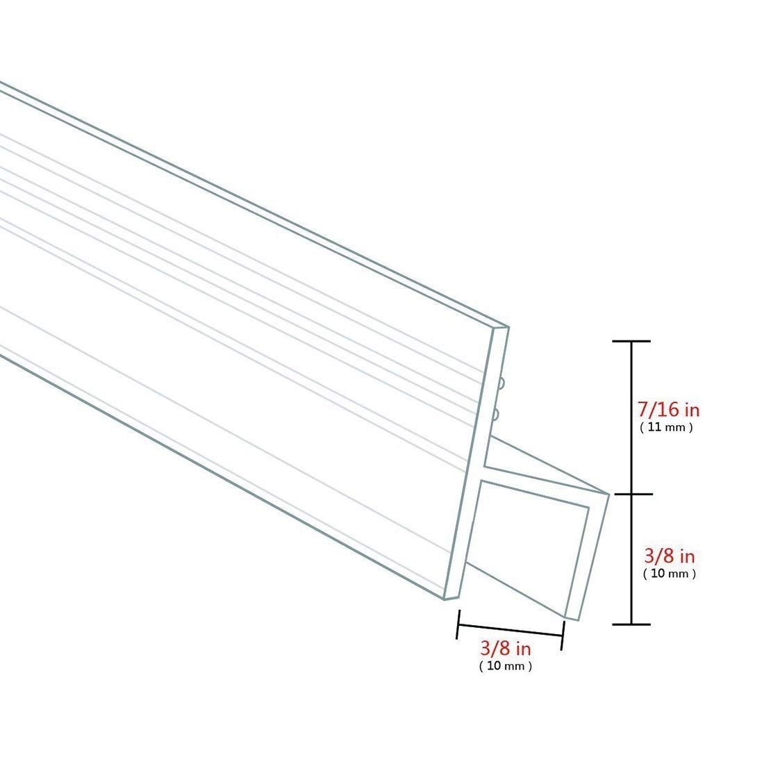 Zengest Shower Glass Door Seal Strip, 120 Inch Silicone Soft Transparent