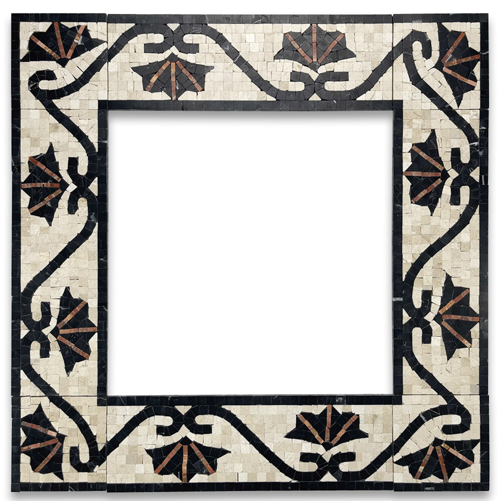 B0080P Marble Mosaic Border Shower Listello Tile Carnation Red 4×12 Polished