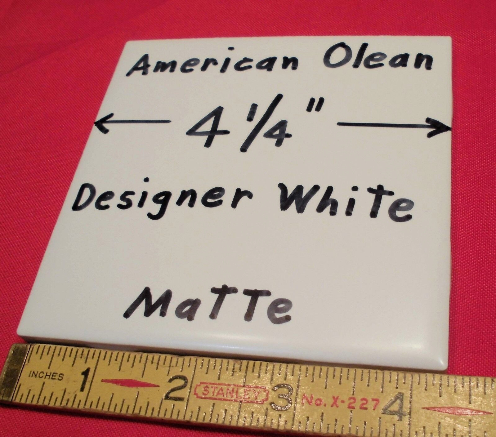9 pieces: Ceramic Tiles *Matte Designer White* #61 by American Olean 4-1/4″ NEW