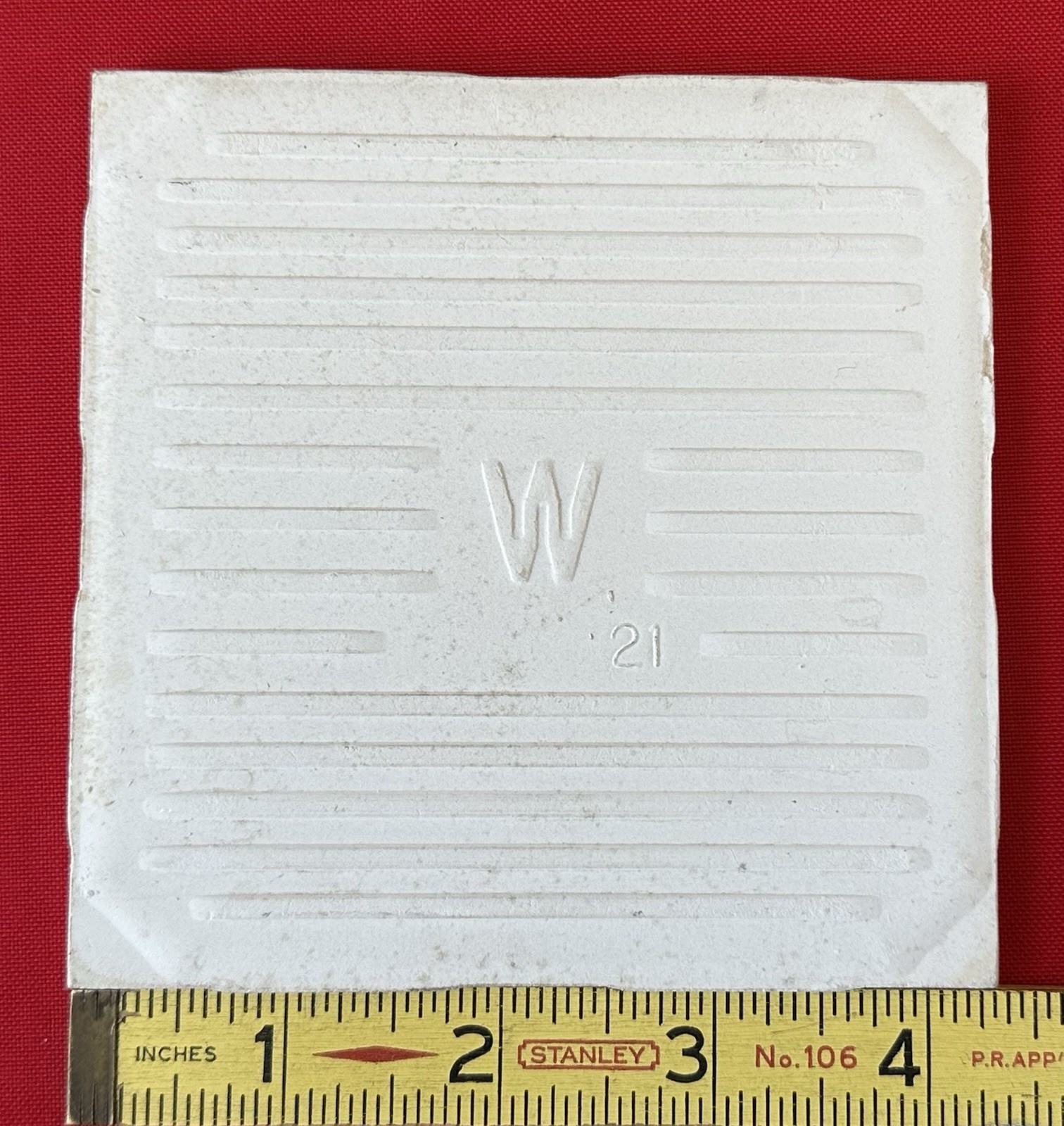 1 pc. Light-Pinkest-Tan: 4-5/16″ Glossy Ceramic Tile: Wenczel Co. New Old Stock
