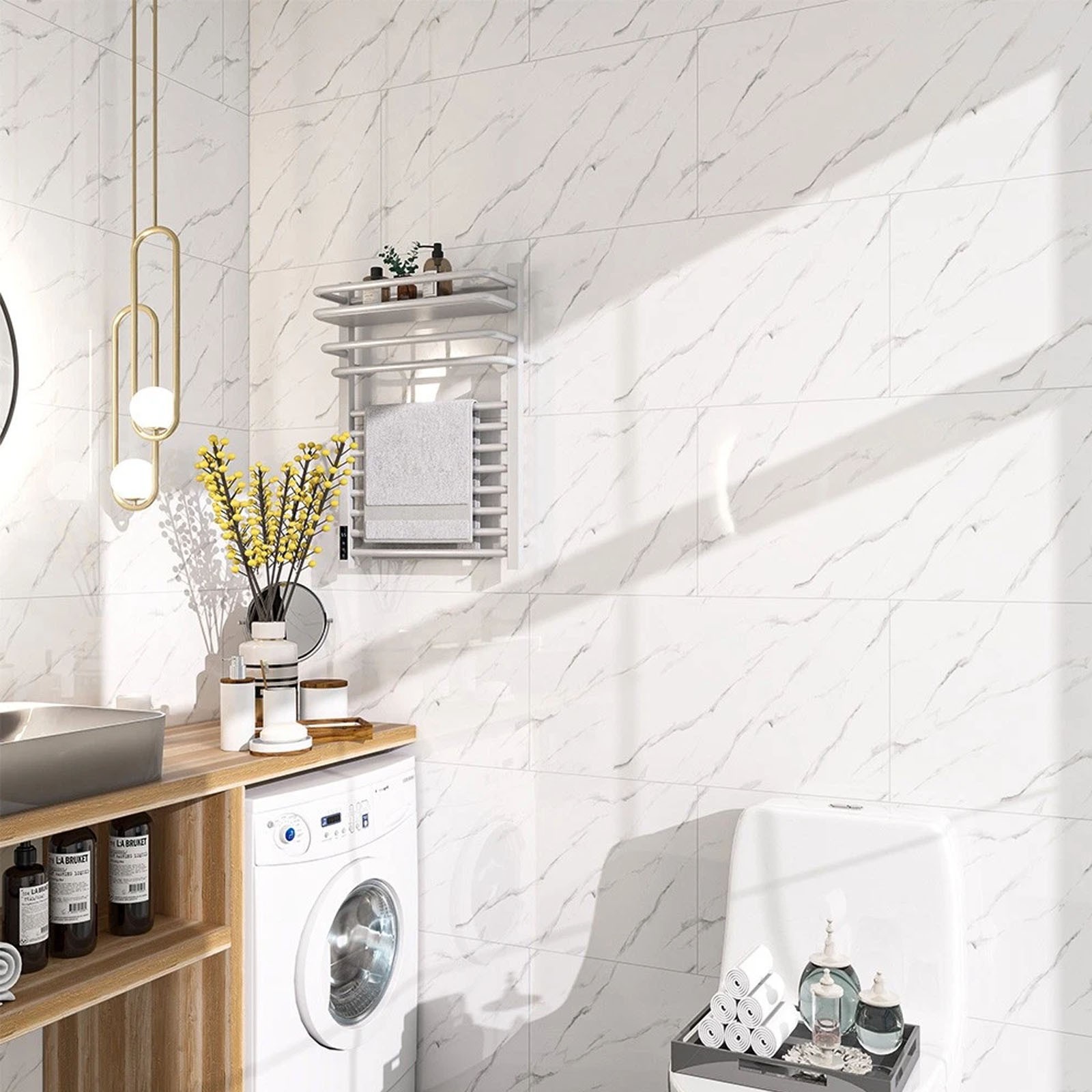 20/40pcs Peel and Stick Marble Floor WallPanels 23.6″x11.8″ PVC Tiles Sticker