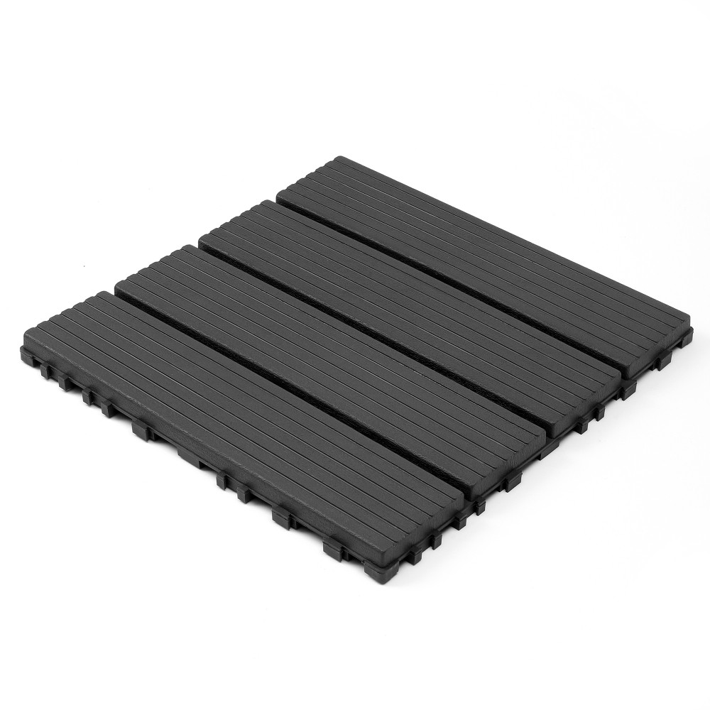 44x Plastic Interlocking Decking Tiles Terrace Decking Tiles, 12 X 12 Inches