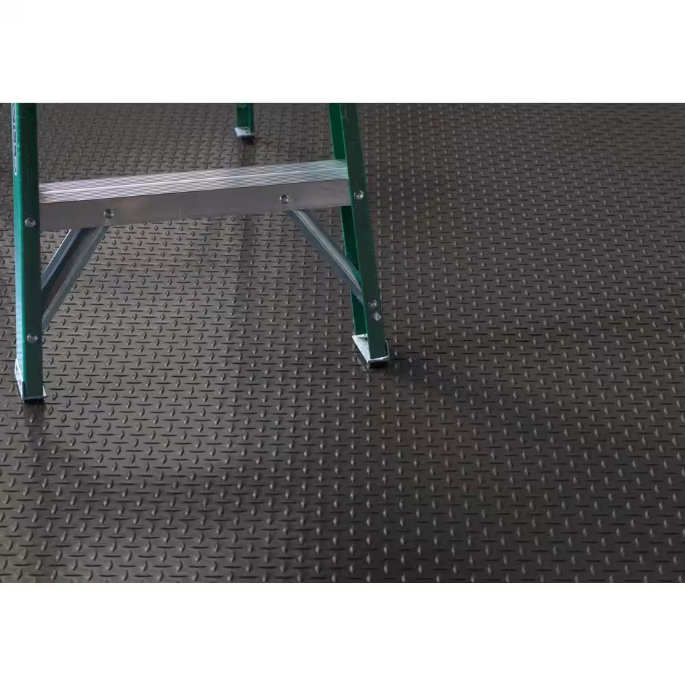 Diamond Tread 5 Ft. X 10 Ft. Slate Grey Commercial Grade Vinyl Garage Flooring C