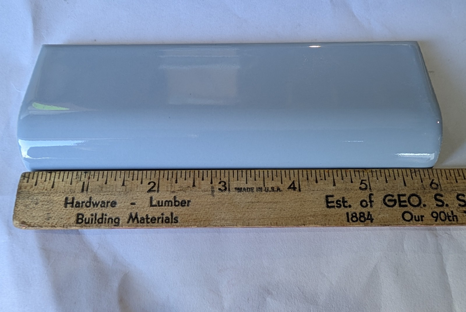 2 pc. Ceramic Bullnose Tile 2” X 6” Light Bright Wedgewood American Olean