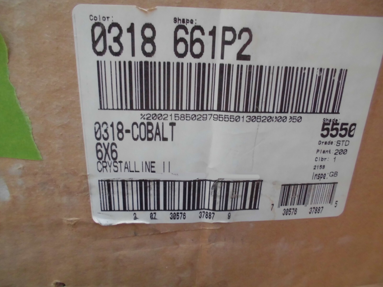 1 pc. Cobalt Blue #318: Crystalline Ceramic 6″ X 6″ Tile by American Olean, NEW