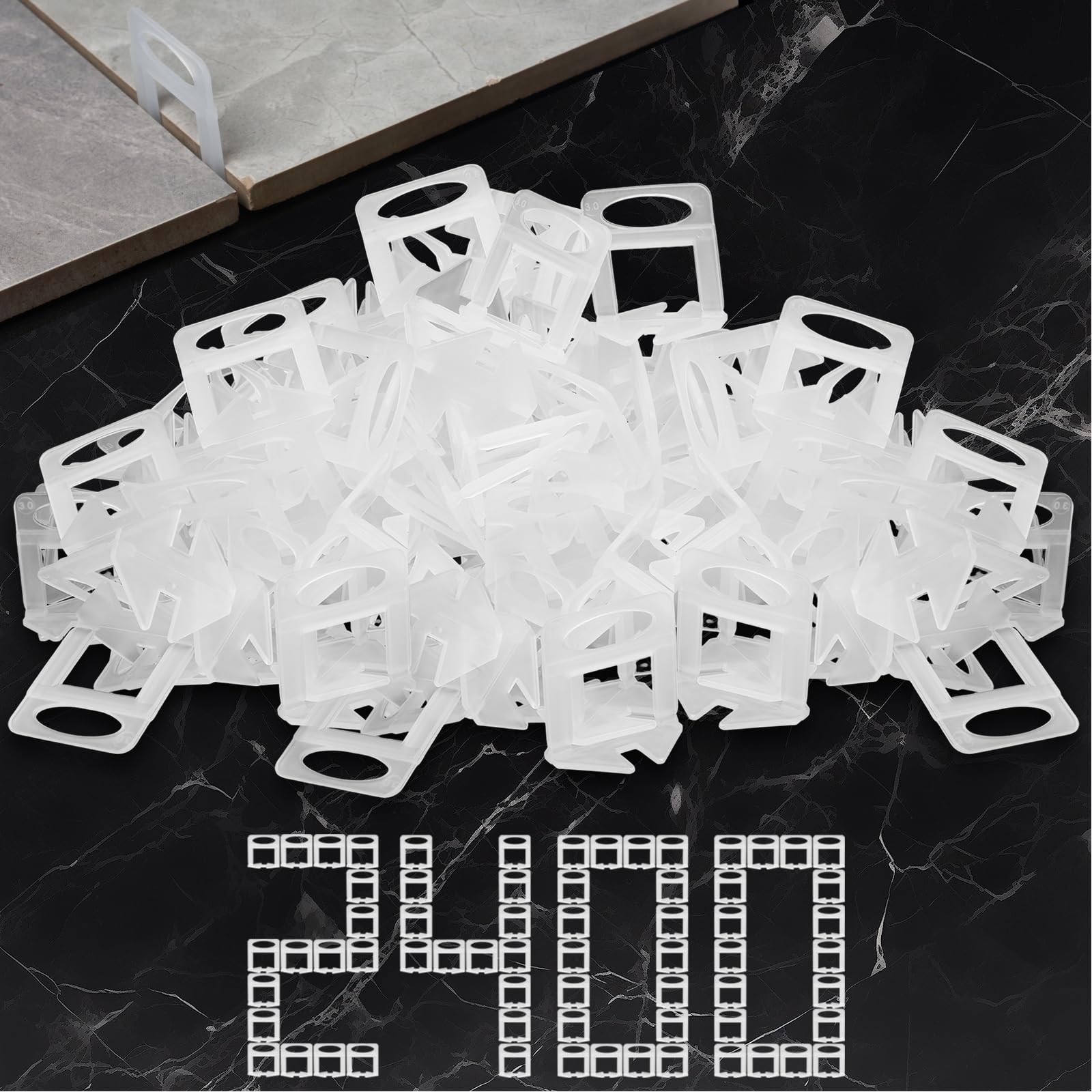 Tile Leveling System Tiles Leveler Spacers, 2400-Piece Leveling Spacer Clips …