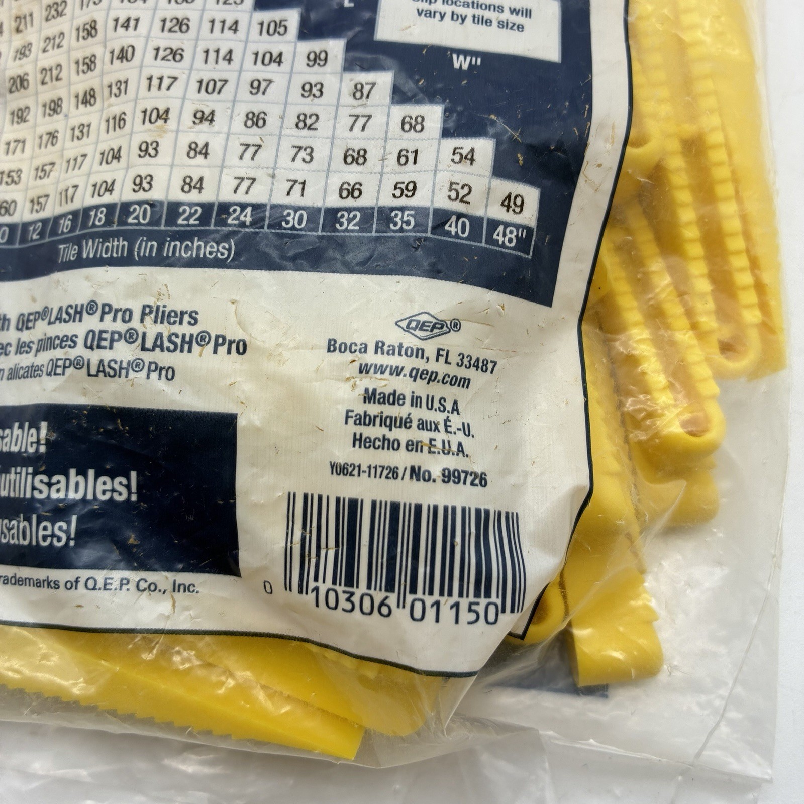 QEP Lash Tile Leveling Wedges 100 Ct Bag Part B New in Package No. 99726 USA