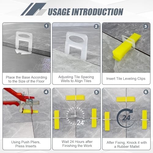 Tile Leveling System Tiles Leveler Spacers, 2400-Piece Leveling Spacer Clips …