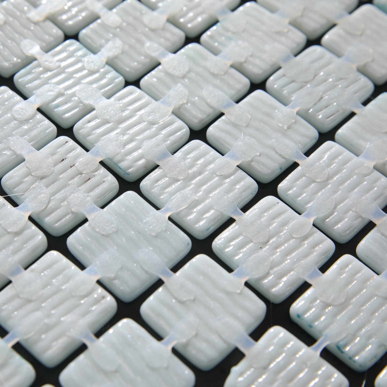 Pressed Glass Mosaic on Net for Pool 32.5×51.5 -Alves Blend Cobalt Pool
