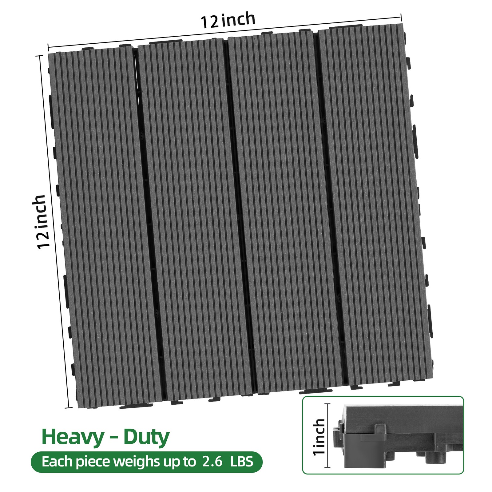 9 PCS 23.4 lb Heavy-Duty Recycled Wood-Plastic Boards, DIY Furniture Making