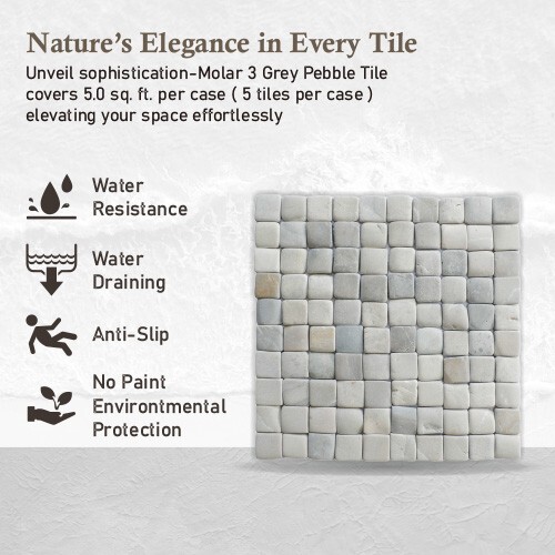 MOLAR 3 Grey Natural Stone Mosaic Wall & Floor Tile ($16.34/SqFt)