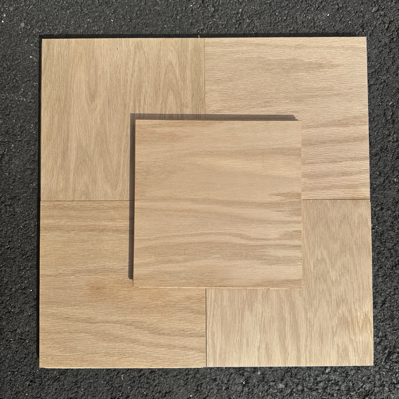 New Parquet Flooring; 18 Square Feet of Natural K-block Unfinished red oak .