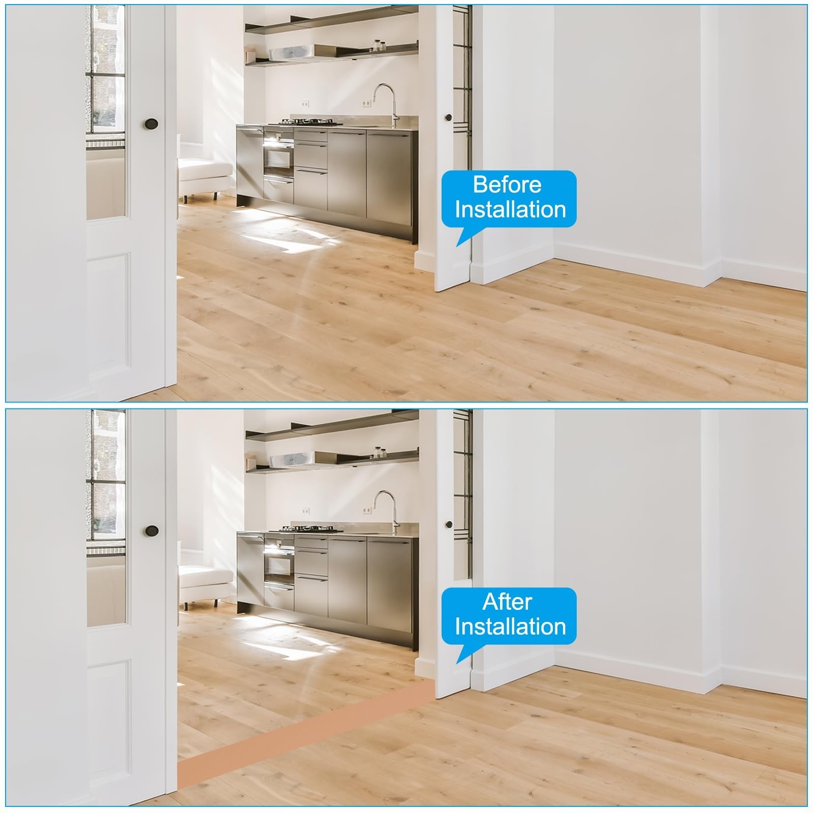 PATIKIL Self Adhesive Floor Transition Strip 3 in x 6.6 Ft Vinyl Brown